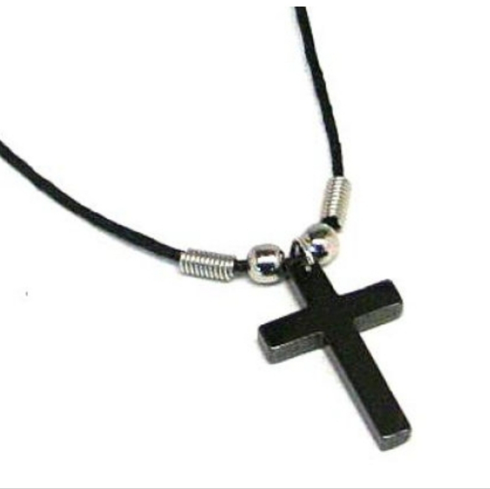 ✝️Amazing Black Hematite Cross Necklace